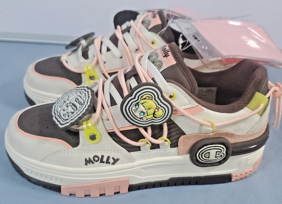 Champion Shoes - Champion x POP MART Molly Super Champion Sneakers Womens Size 6.5 Pink Brown NEW